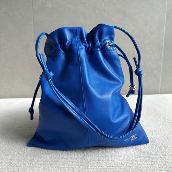 Celine Drawstring Soft Sheepskin Pouch Bag 123662