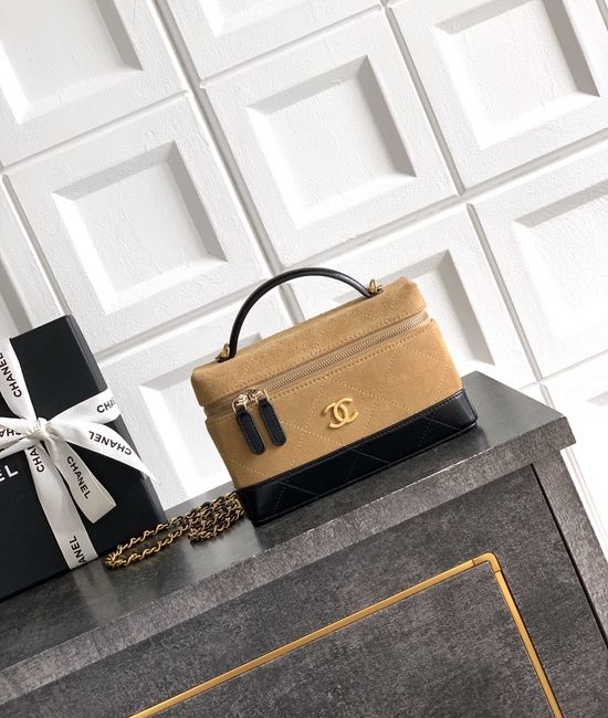 Chanel Suede Leather Lunch Box Bag 5186