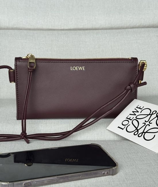 Loewe Small Organ Bag Adjustable Strap Burgundy 1578