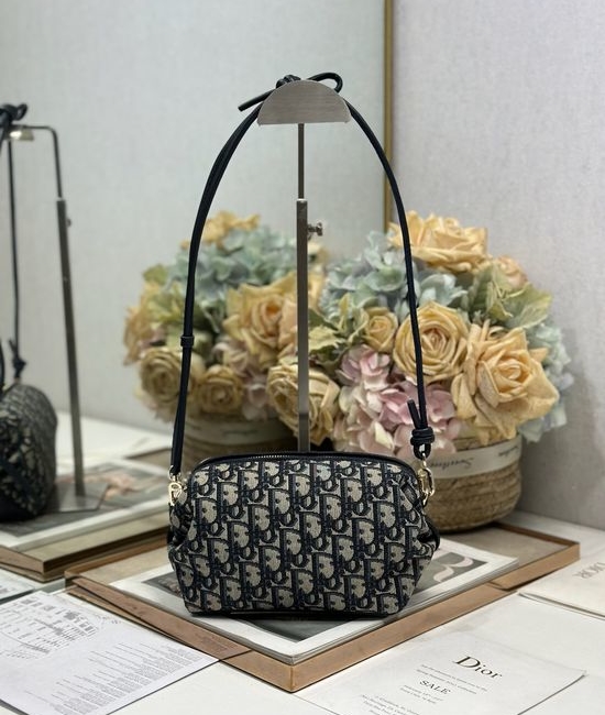 Christian Dior CD Bow Oblique Fabric Clutch S3900
