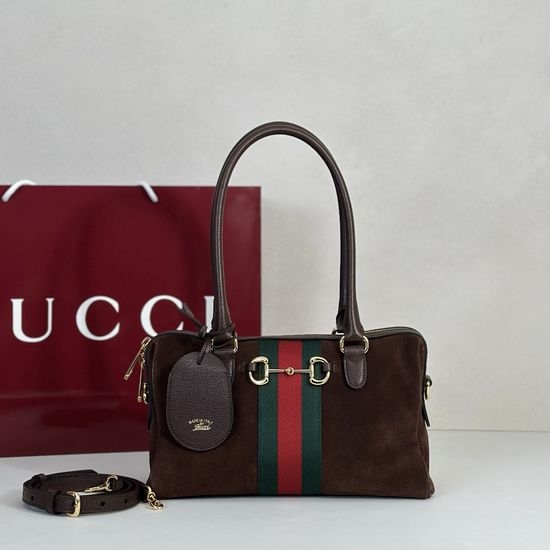 Gucci Dark Brown Suede Shoulder Bag 866732