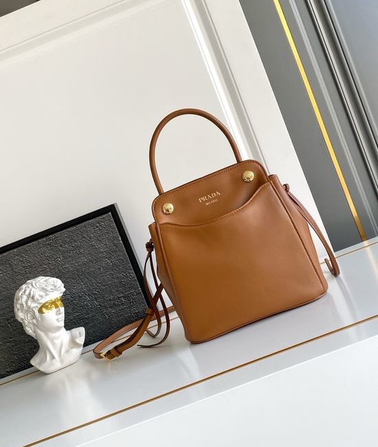 Prada Carry Leather Handbag 1BA496