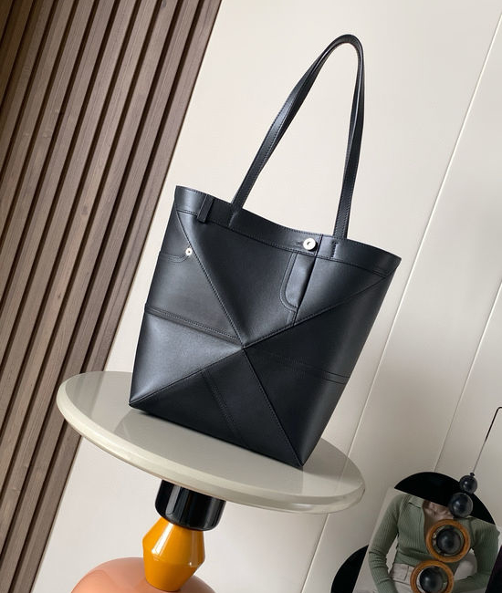Loewe Puzzle Fold Shiny Leather Shoulder Bag 11712