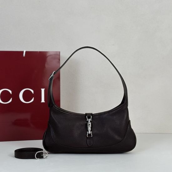 Gucci Crossbody Bag Dark Brown Lambskin Leather 863137