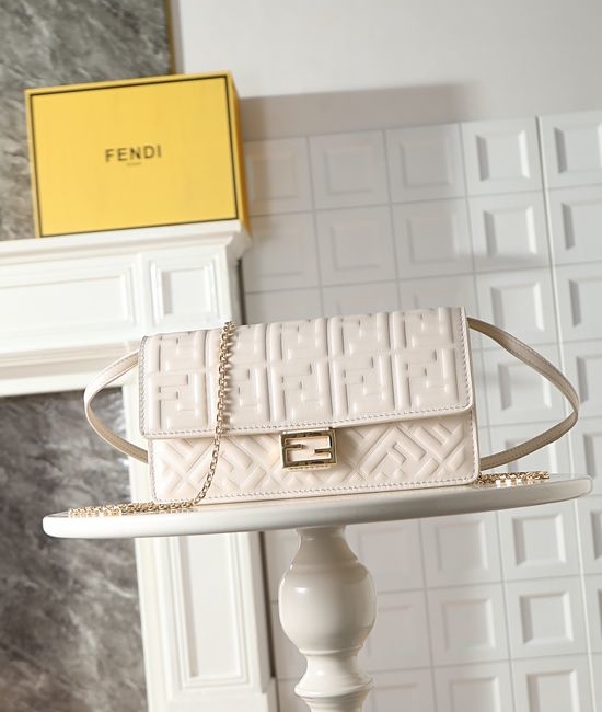 Fendi Baguette White Compact Wallet 283