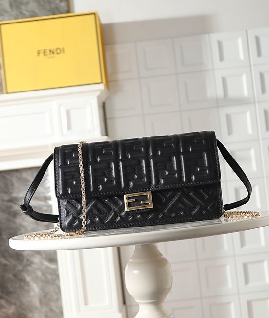 Fendi Baguette Black Compact Wallet 283