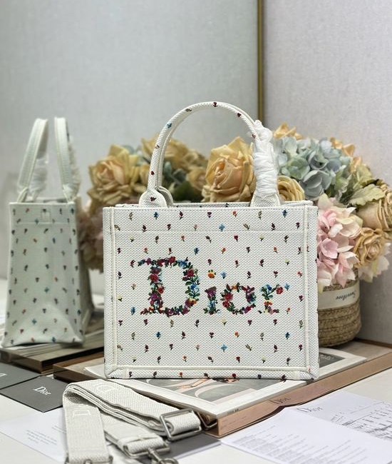 Christian Dior CD Mini Book Tote Embroidered 7262