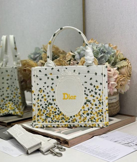 Christian Dior CD Mini Book Tote Yellow Green 7168