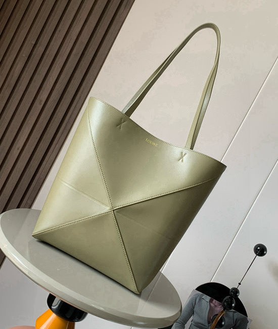 Loewe Puzzle Fold Shiny Leather Tote 9029