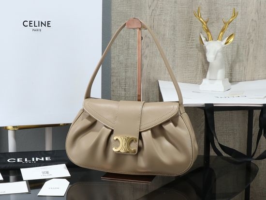Celine Triomphe Polly Leather Flap Shoulder Bag 115633