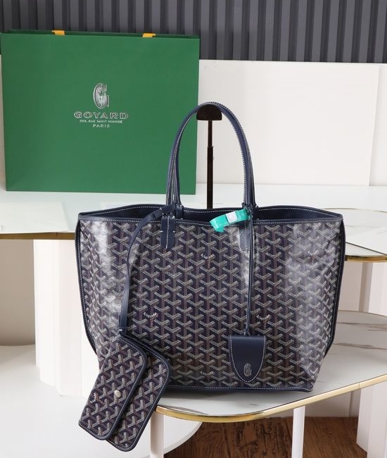 Goyard Anjou Small Reversible Canvas Handbag Blue 12014