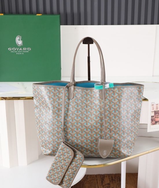 Goyard Saint Louis Reversible Tote Bag 020146m Brown Blue