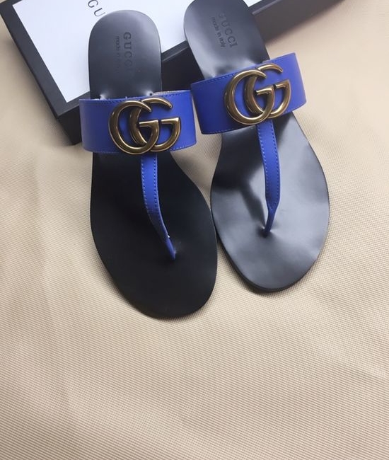 Gucci Cowhide Upper Flip Flops with Metal Decor