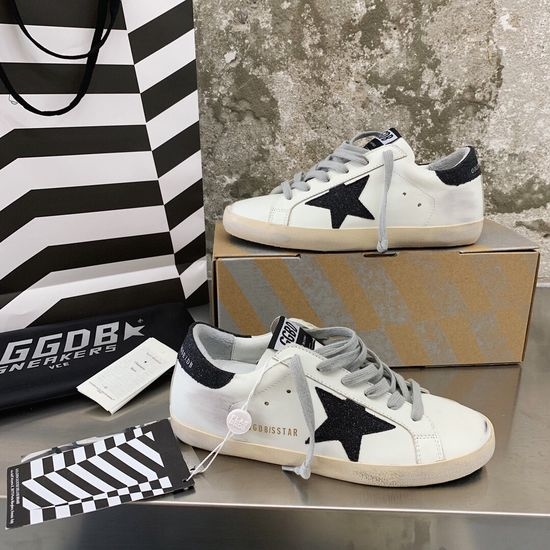 Golden Goose GGDB Glitter Accent Distressed Casual Sneakers Comfortable Daily Walking Shoes