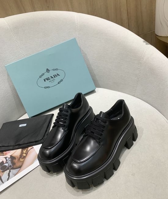 Prada Slip On Thick Platform Loafers with Premium Upper