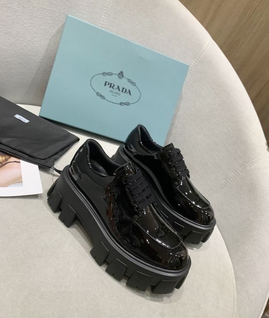 Prada Slip On Thick Platform Loafers with Premium Upper