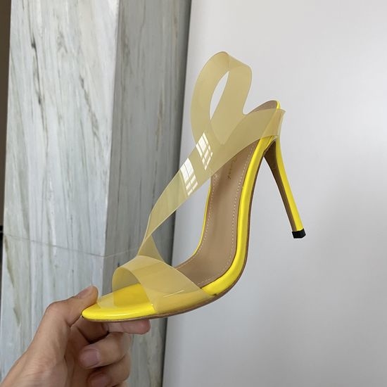 Gianvito Rossi Transparent Strap Stiletto High Heel Comfort Sandals