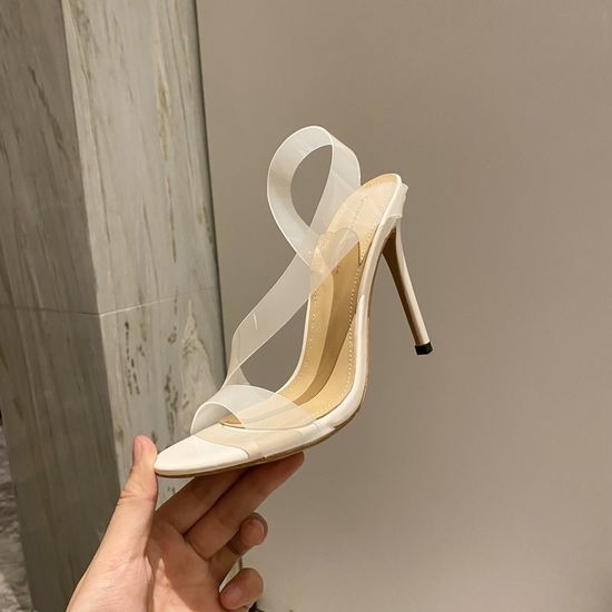 Gianvito Rossi Transparent Strap Stiletto High Heel Comfort Sandals