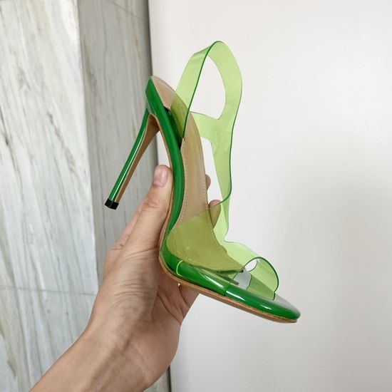 Gianvito Rossi Transparent Strap Stiletto High Heel Comfort Sandals
