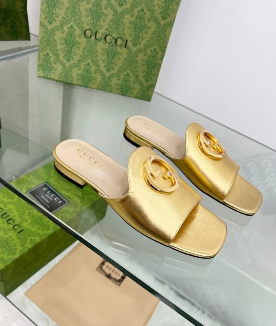 Gucci Genuine Leather Thong Slides with Soft Lining