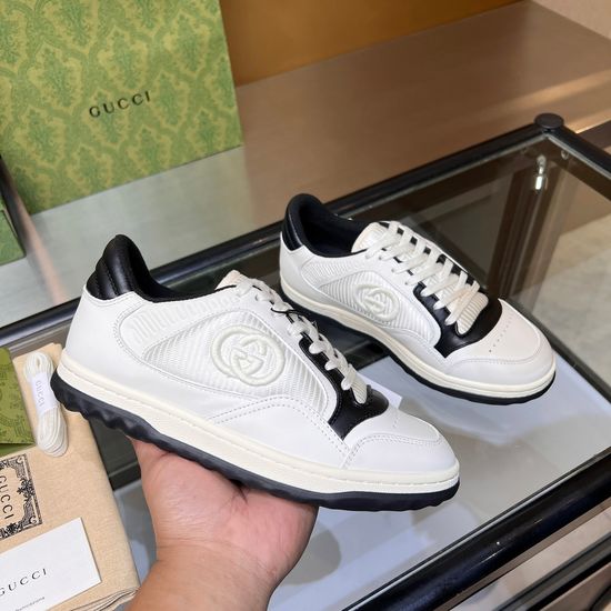 Gucci Vintage Distressed Leather Sneakers Non-slip Sole Breathable Lining