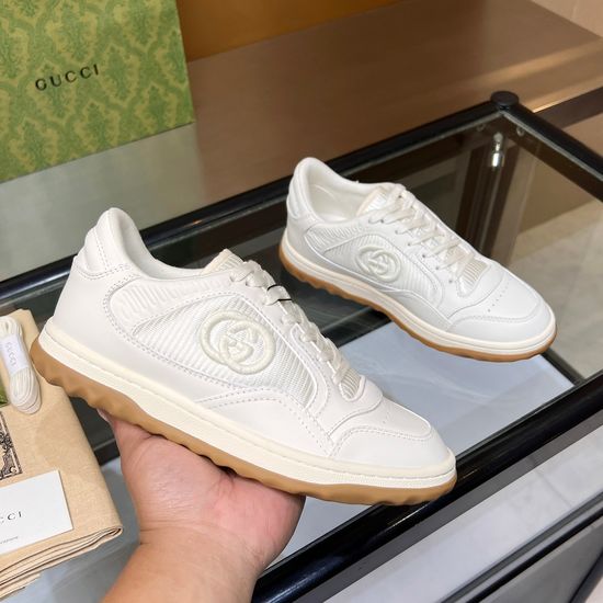 Gucci Vintage Distressed Leather Sneakers Non-slip Sole Breathable Lining