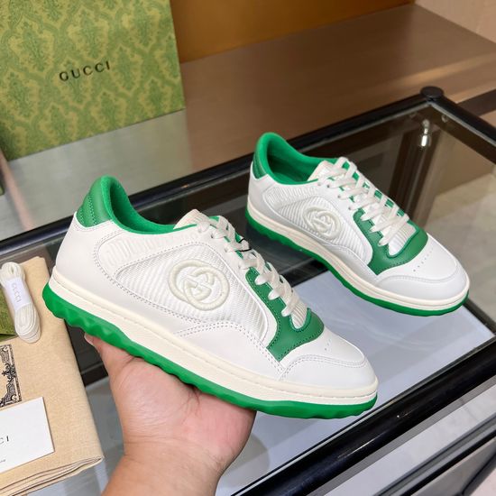 Gucci Vintage Distressed Leather Sneakers Non-slip Sole Breathable Lining