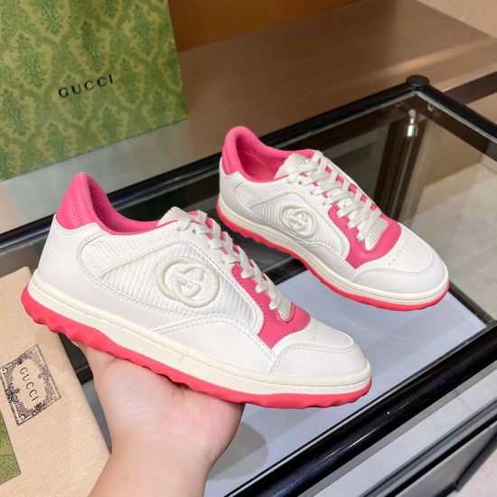 Gucci Vintage Distressed Leather Sneakers Non-slip Sole Breathable Lining