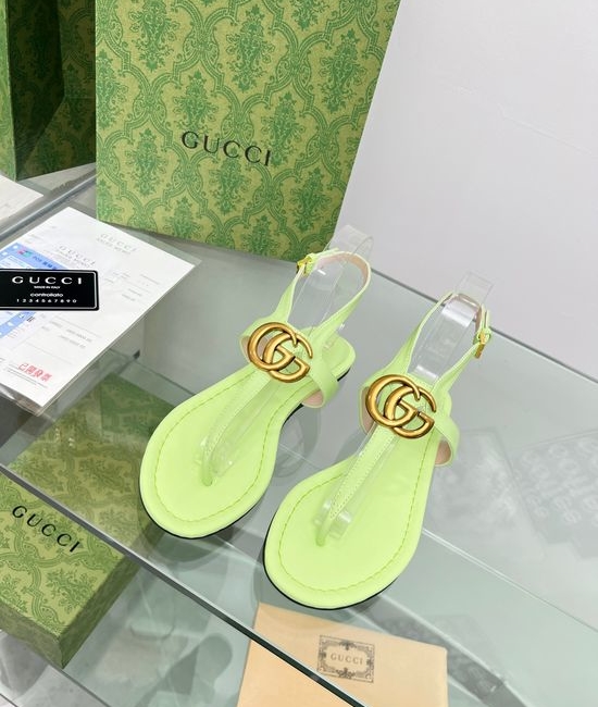 Gucci Cowhide Upper Thong Sandals with Sheepskin Lining