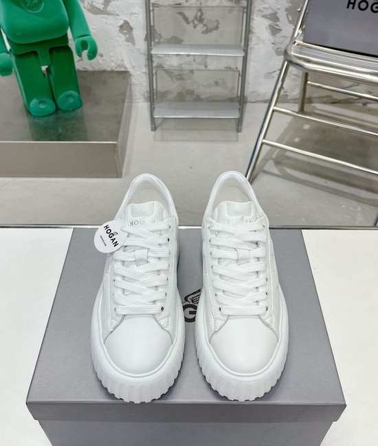 Hogan Lightweight Cushioned Thick Sole Leather Casual Sneakers