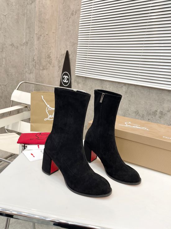 Louis Vuitton Convertible Stretch Leather Block Heel Ankle Boots