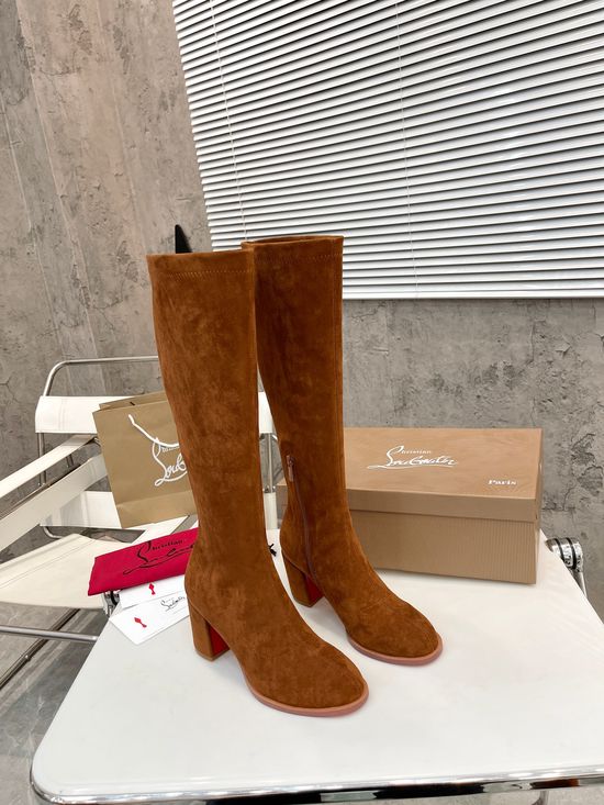 Louis Vuitton Elegant Stretch Velvet Block Heel Ankle Boots