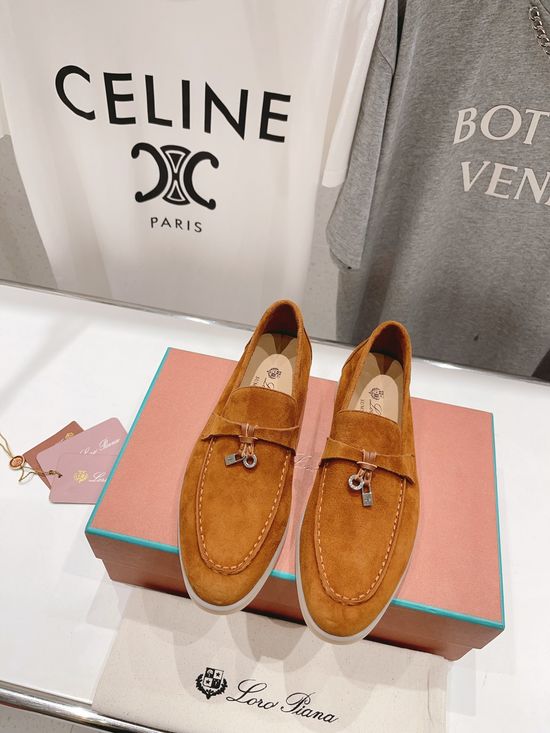 Loro Piana Classic Soft Suede Loafers with Non-slip Sole