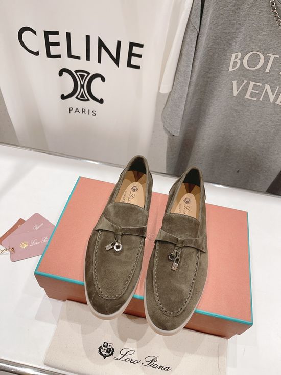 Loro Piana Classic Soft Suede Loafers with Non-slip Sole