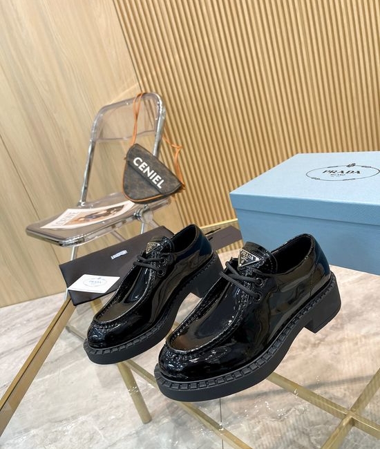 Prada Genuine Leather Casual Shoes with Anti-slip Sole