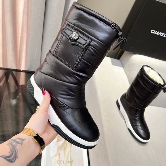 Chanel Warm Non-slip Snow Boots with Side Pockets