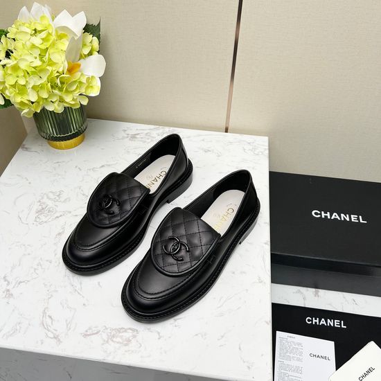 Chanel Elegant Flats Genuine Leather Upper Soft Sheepskin Lining