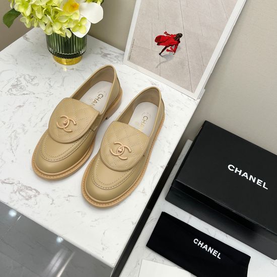 Chanel Elegant Flats Genuine Leather Upper Soft Sheepskin Lining