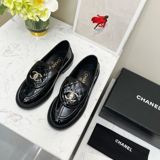 Chanel Elegant Flats Genuine Leather Upper Soft Sheepskin Lining