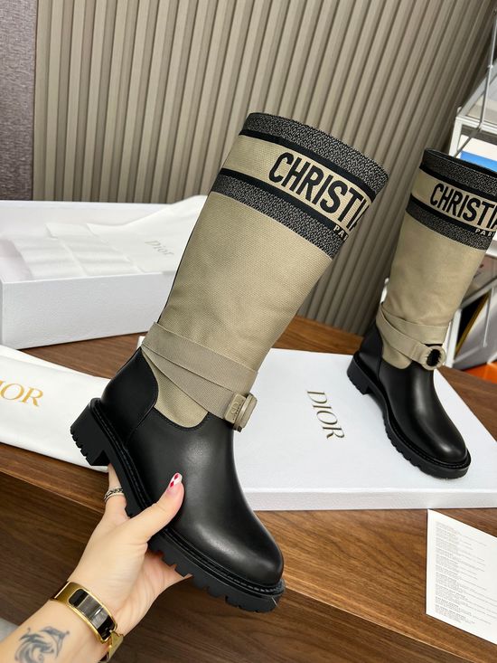 Christian Dior Premium Cowhide Leather Slip On Work Boots