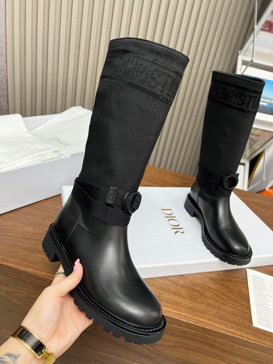 Christian Dior Premium Cowhide Leather Slip On Work Boots
