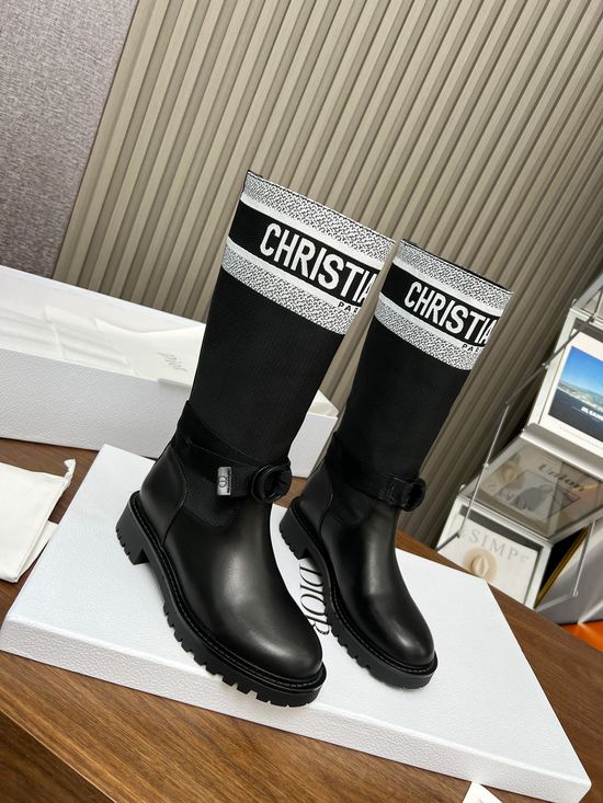 Christian Dior Premium Cowhide Leather Slip On Work Boots