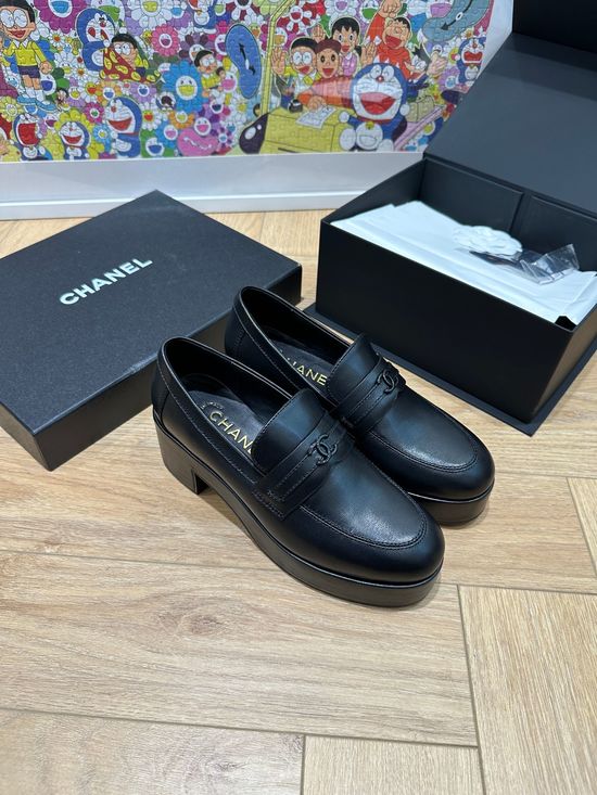Chanel Chunky Sole Platform Loafers Height Boosting Non Slip Shoes