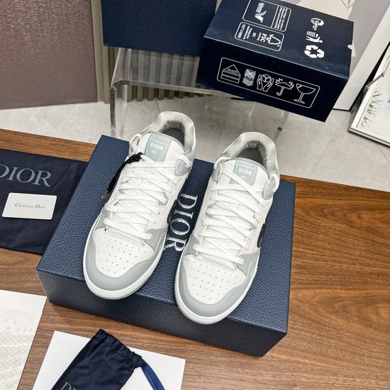 Christian Dior Colorblock Leather Mid-top Sneakers Casual Non-slip Sport Shoes