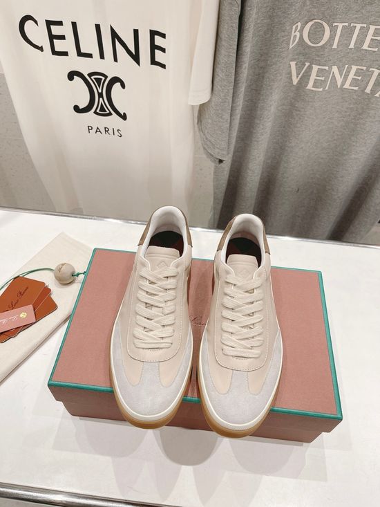Loro Piana Comfortable Soft Cowhide Lace-up Casual Shoes for Daily Use
