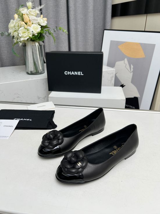 Chanel Camellia Mary Jane Flats Soft Comfortable All-match Leather Shoes