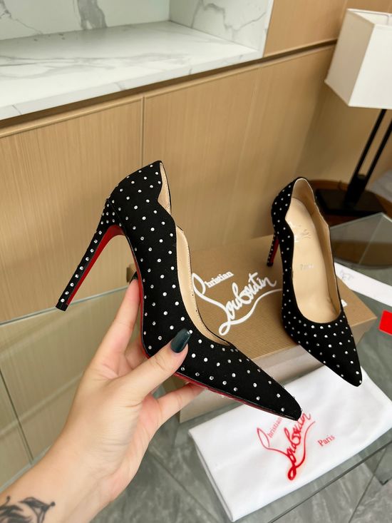 Christian Louboutine Rhinestone Pointed Toe Stiletto Dress Pumps