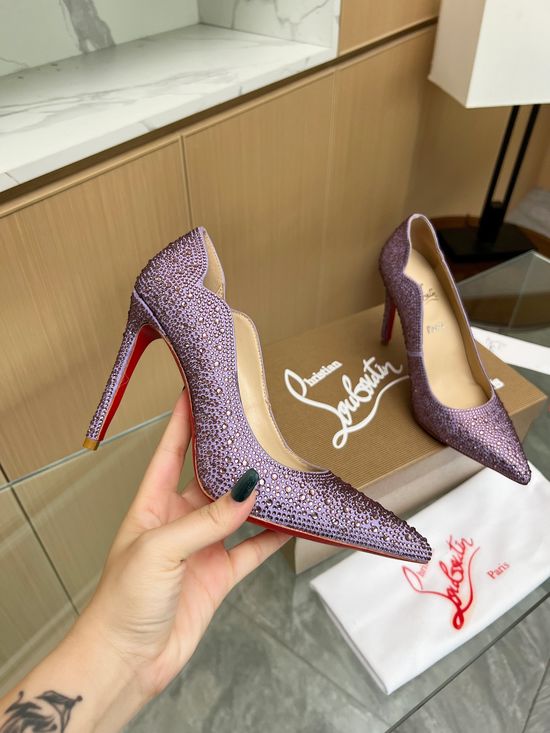 Christian Louboutine Rhinestone Pointed Toe Stiletto Dress Pumps