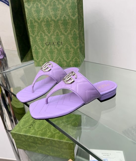 Gucci Embroidered Sheepskin Upper Slides with Hardware