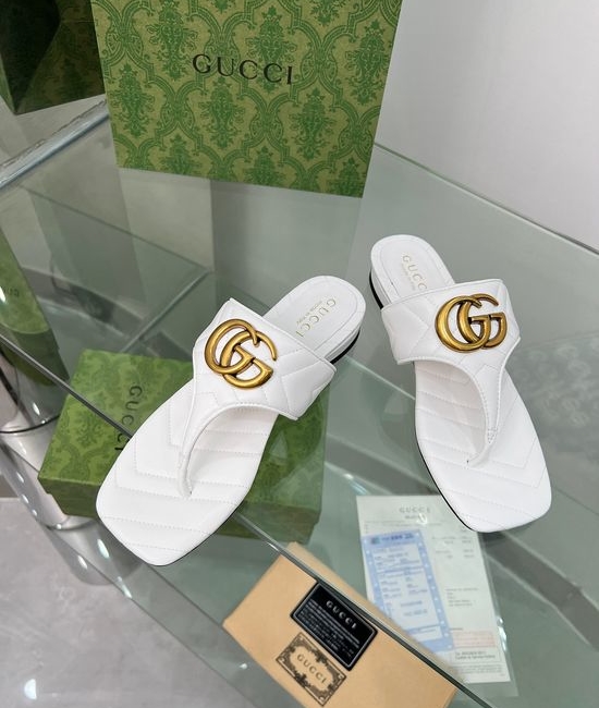 Gucci Embroidered Sheepskin Upper Slides with Hardware